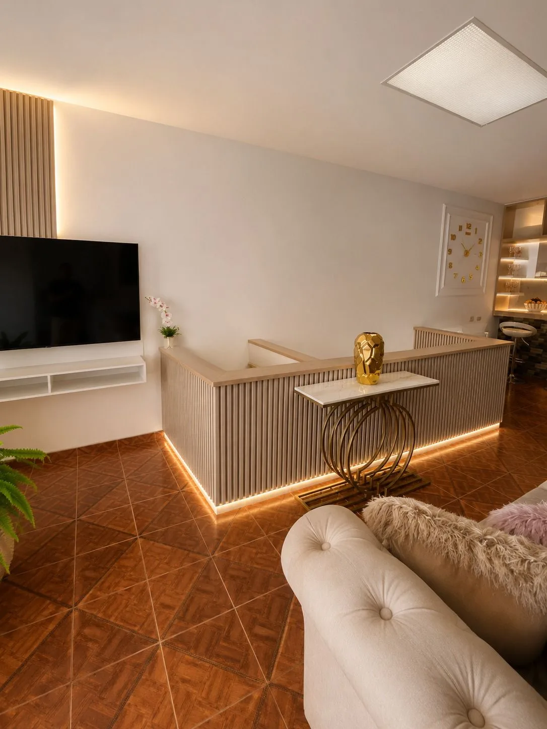 Salón con Mueble LED